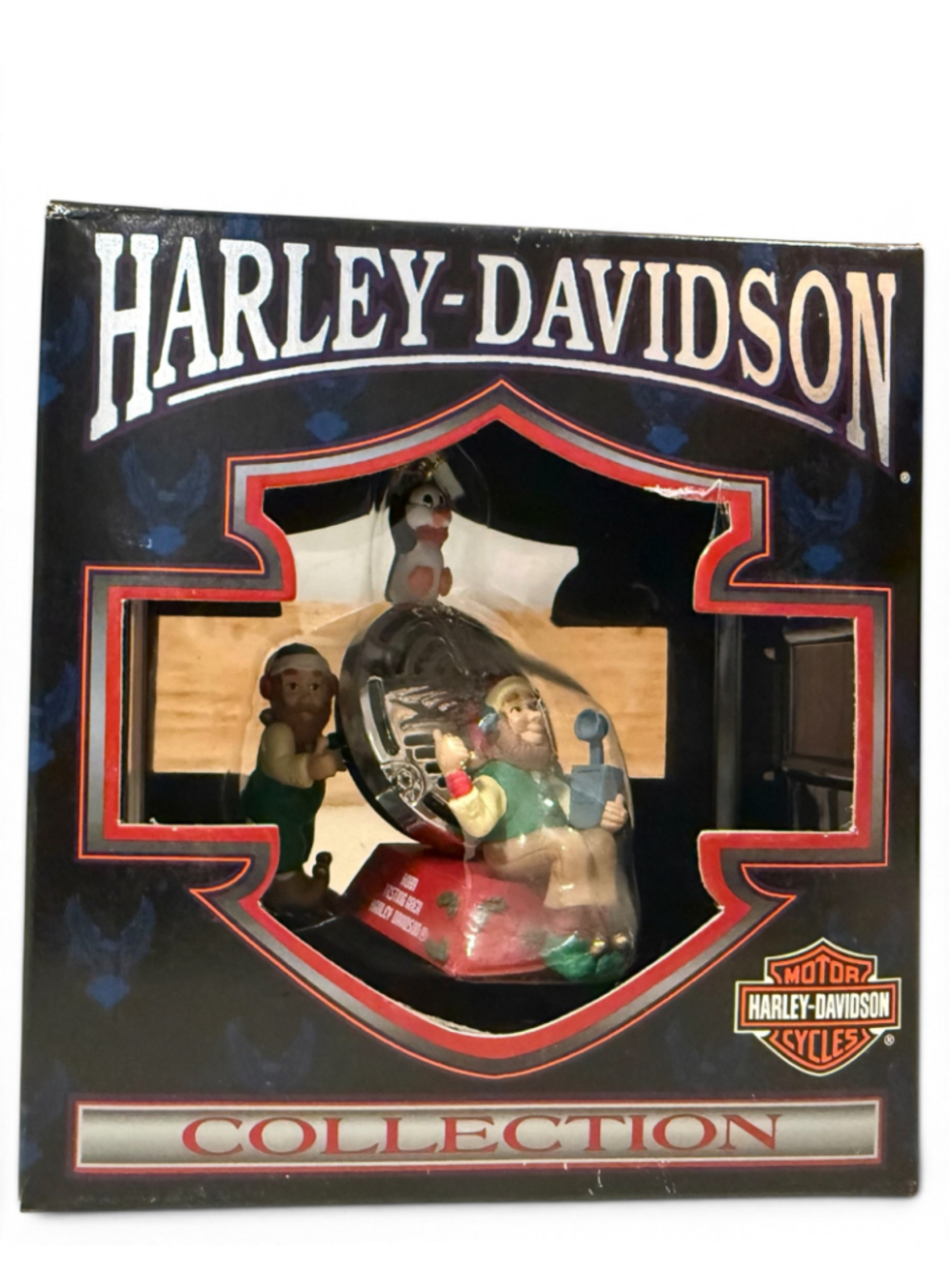1997 Harley Davidson North Pole Motorcycle Club Christmas Ornament w/ Box Vintag